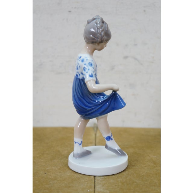 Bing & Grondahl Rare 1990 Bing & Grondahl Porcelain My Favorite Blue Dress Figurine 2586 For Sale - Image 4 of 12