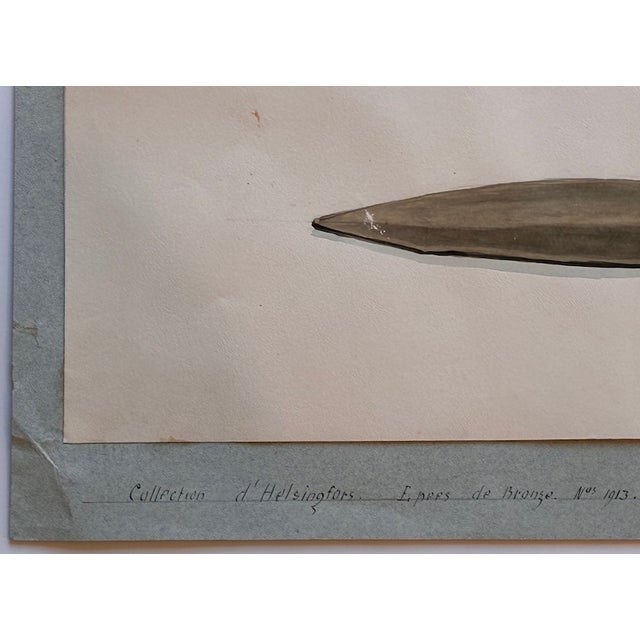 Antique Watercolor From the (Helsinki) National Museum of Finland Bronze Age Tools Collection c.1910 For Sale In Reno/Lake Tahoe - Image 6 of 12