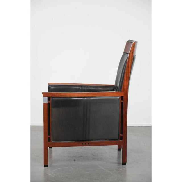 Art Deco Chair in Black Cowhide and Wood by Schuitema For Sale - Image 5 of 16