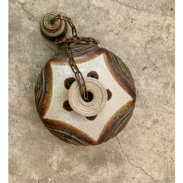 Brown 1970s Jette Helleroe Axella, , Vintage Ceramic Ceiling Lamp For Sale - Image 8 of 13