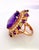 Bochic "Orient" Natural Amethyst & Peridot Ring Set In 18K Gold & Silver For Sale - Image 10 of 18