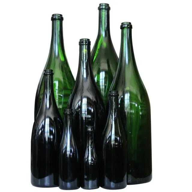 Glass Set of Eight Vintage French Champagne Bottles For Sale - Image 7 of 7