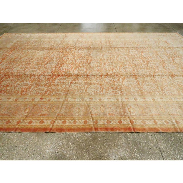 Galerie Shabab Collection Early 20th Century Handmade Turkish Oushak Large Room Size Carpet For Sale - Image 4 of 7