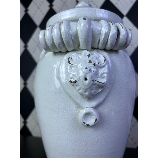 1970s Italian Torcivia E Todaro for Fortunata Crackle Glaze Lidded Urn For Sale - Image 18 of 18
