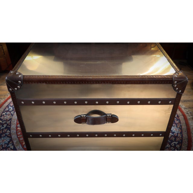 Stoneyhurst Mayfair Desk in Brushed Steel and Leather from Timothy Oulton, 2010s For Sale - Image 13 of 18