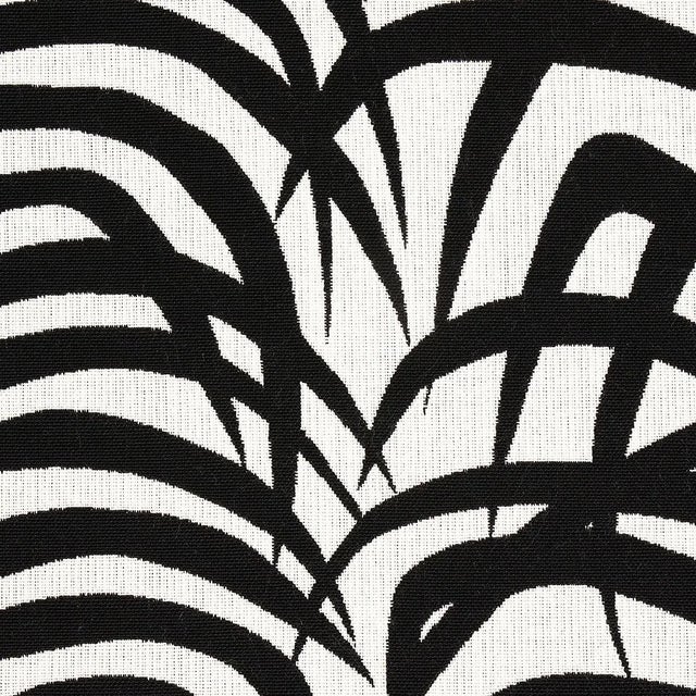 Contemporary Sample - Schumacher Zebra Palm Indoor/Outdoor Fabric in Black For Sale - Image 3 of 5