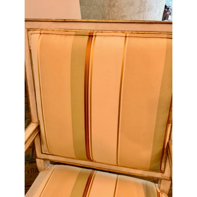 1990s Striped Baker Arm Chair For Sale - Image 5 of 8