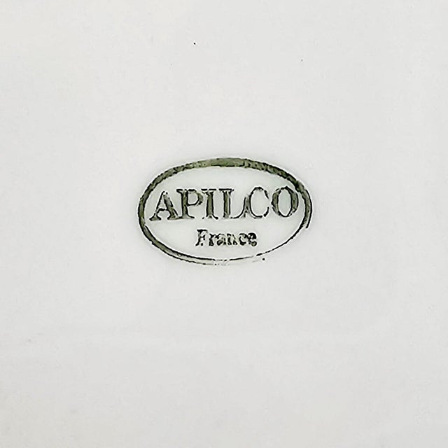 1980s Apilco France Classic Whiteware Rimmed Luncheon Plates, Set of 4 For Sale In San Francisco - Image 6 of 11