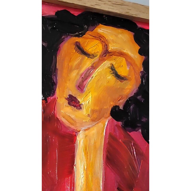 Contemporary Natalia Vypritskaia, Red Dream, Oil on Canvas For Sale - Image 3 of 6