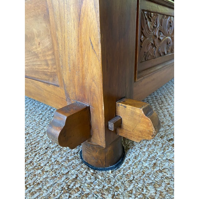 Wood Vintage Javanese Indonesian Style Jati Wood Daybed Bench For Sale - Image 7 of 10