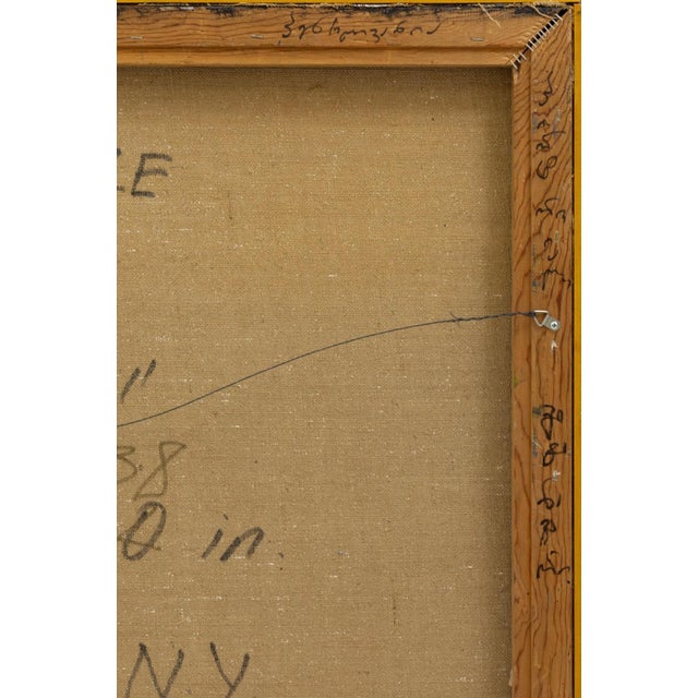 Textile Besso Bakradze Unpredictable Criterion 1993 Signed Abstract Oil Painting Canvas For Sale - Image 7 of 8