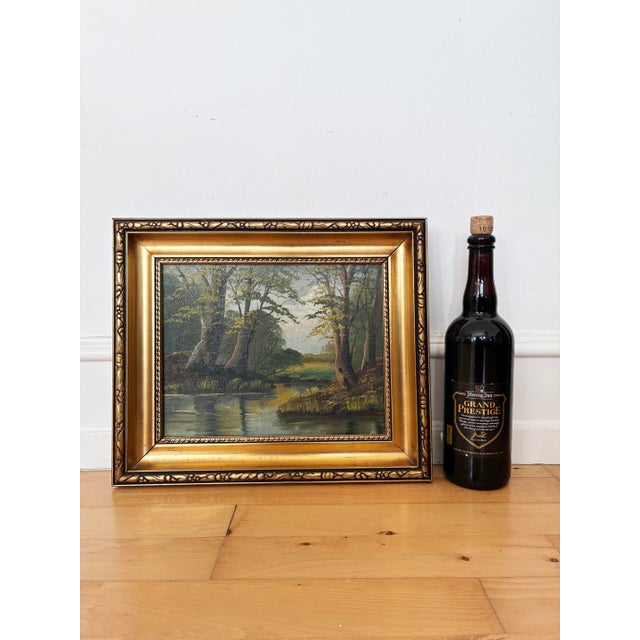 Vintage Original Landscape Oil Painting, Signed River Art For Sale - Image 10 of 12