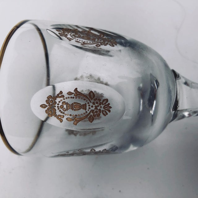 Vintage Tiffin-Franciscan "Palais Versailles" Crystal Clear & Gold Cocktail Glass For Sale - Image 4 of 6