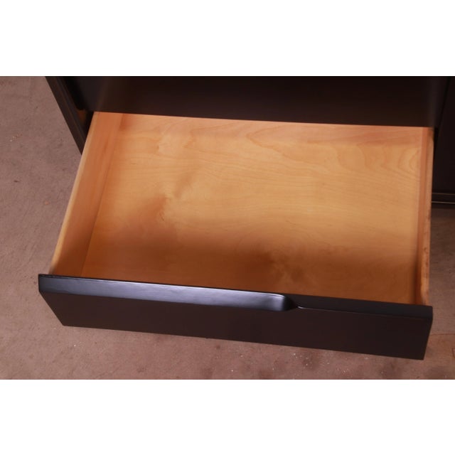 Edmond Spence Swedish Modern Black Lacquered Sideboard Credenza, Newly Refinished For Sale - Image 10 of 13