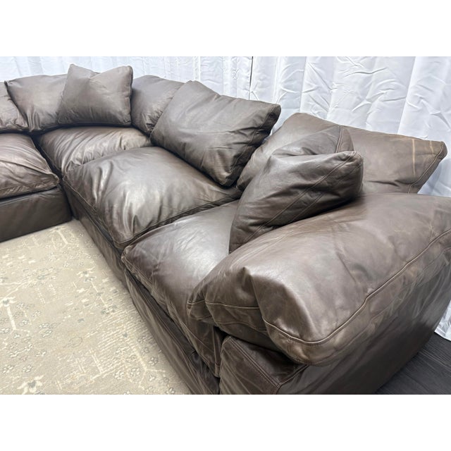 Rh Cloud® Modular Leather Sectional — 4-Piece For Sale - Image 12 of 18