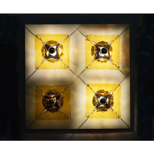 Large Murano Glass 4-Light Wall Sconce from Mazzega, 1970s For Sale - Image 7 of 11