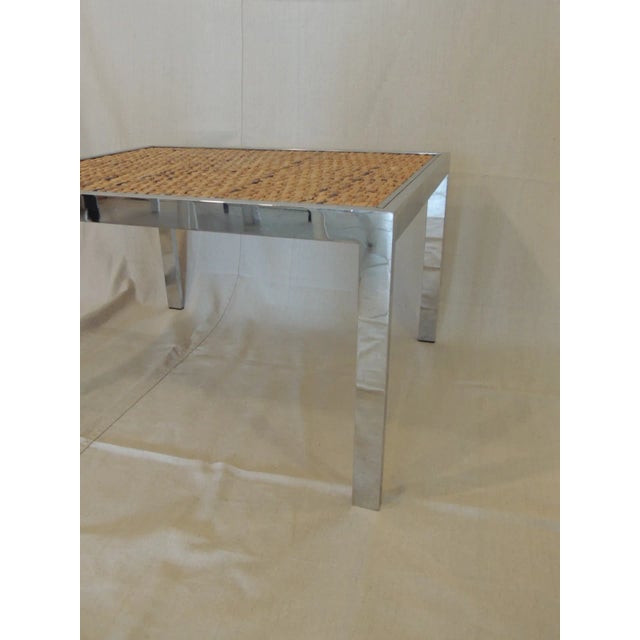 Vintage Polished Chrome and Bamboo Coffee Table by Gabriella Crespi For Sale In Tampa - Image 6 of 7