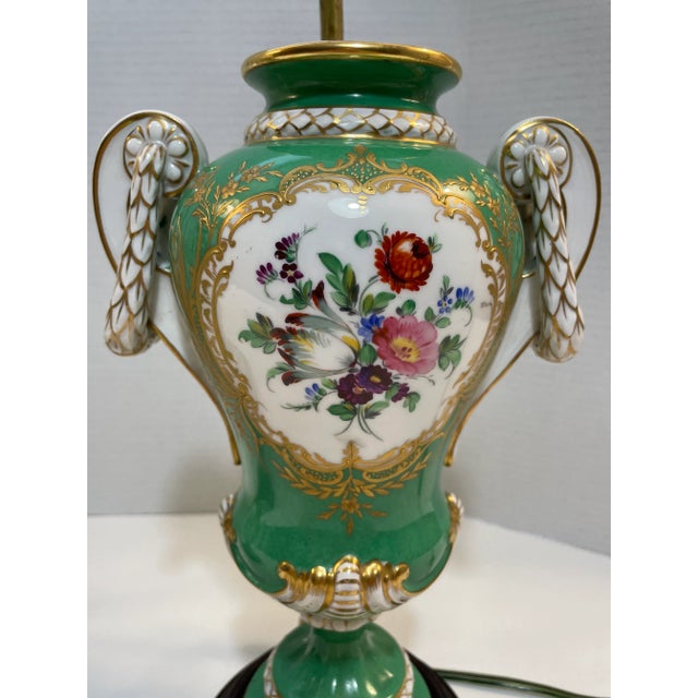 Late 20th Century Dresden Hand-Painted Lamps, a Pair For Sale - Image 9 of 12