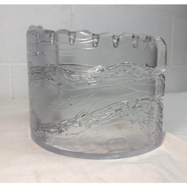 Cast Studio Glass Menorah by Joel & Candace Bless Curved Shape Brutalist Waves For Sale - Image 11 of 15