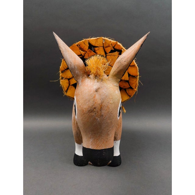 Hector Rascon Mexico Signed 1990 Hand Carved Wood Folk Art Burro Donkey For Sale In Miami - Image 6 of 8