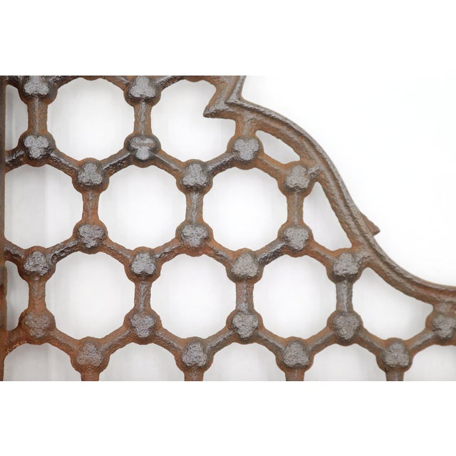 Victorian style shelf brackets made of black cast iron with a hexagon design. The original mounting screws are not...