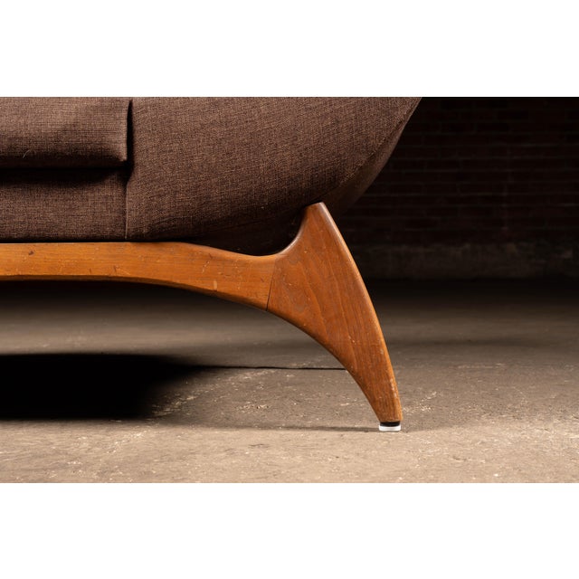MCM Italian-Inspired Gondola Sofa in Brown For Sale - Image 11 of 12