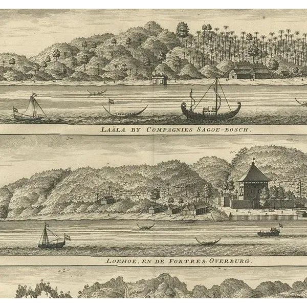F. Valentijn, Three Views of Ambon, 1726, Print For Sale - Image 3 of 5