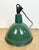 Industrial Green Enamel Factory Lamp with Cast Iron Top, 1960s For Sale - Image 13 of 18