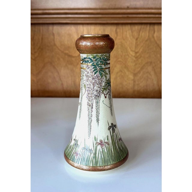 Ceramic Fine Japanese Enameled Satsuma Vase by Kinkozan Meiji Period For Sale - Image 7 of 12