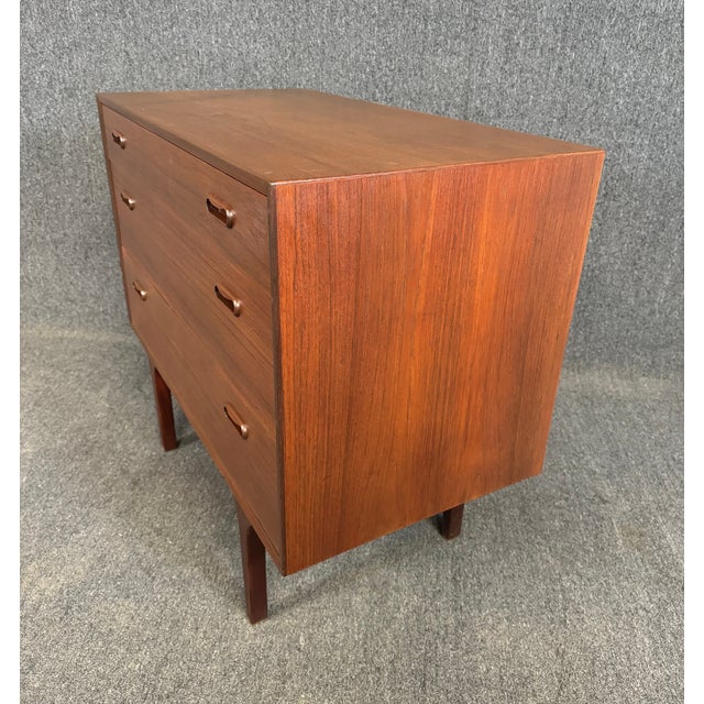 Brown Vintage Danish Mid Century Modern Teak LowBoy Dresser Vanity Attributed to Arne Vodder For Sale - Image 8 of 10