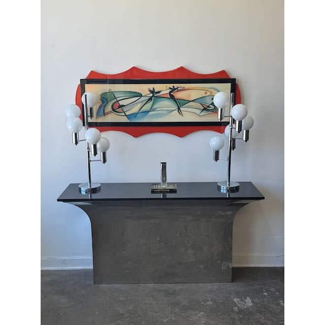 Just in~This insanely beautiful vintage custom made console table is attributed to the iconic Sally Sirkin Lewis, and...