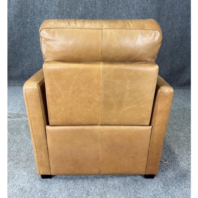 Brown West Elm Harris Leather Power Recliner in Nut Saddle Leather For Sale - Image 8 of 18