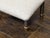 Pair of Vintage French Steel and Brass Footstools with Custom Linen Upholstery For Sale - Image 9 of 11