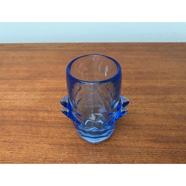 Mid-Century Model 20064 Blue Glass Vase by Vladislav Urban for Hermanova Hut, 1960s For Sale - Image 4 of 18