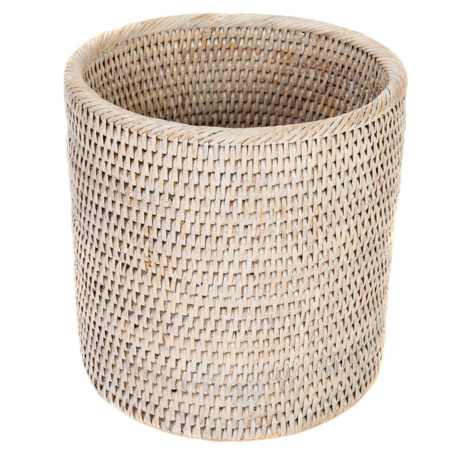 Artifacts Rattan Round Wastebasket For Sale - Image 4 of 4