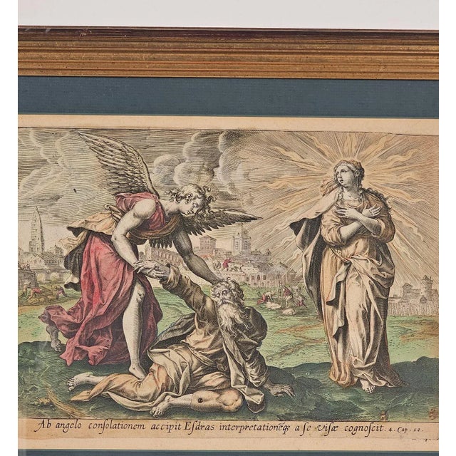 Early 18th Century Handcolored Engraving of the Second Vision of Esdras, Italy Circa 1700 For Sale - Image 5 of 5