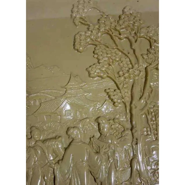 Asian Theme Composite Glass Top Side Table For Sale - Image 4 of 6