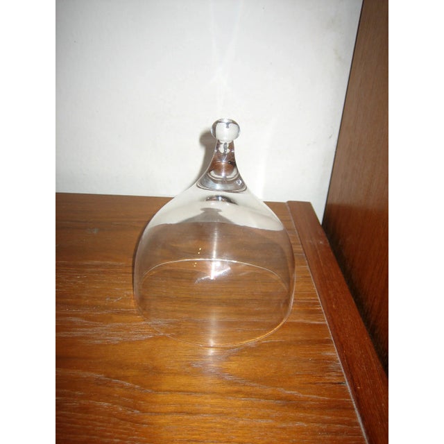 Glass Mid-Century Domed Glass Cheese Platter For Sale - Image 7 of 10