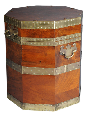 Antique English Mahogany Chest or Ottoman with Brass Fittings