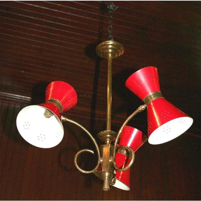 1950s Three-Light Chandelier For Sale - Image 5 of 9