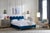 Blue Jonathan Adler Ripple Queen Bed, Venice Peacock For Sale - Image 8 of 11