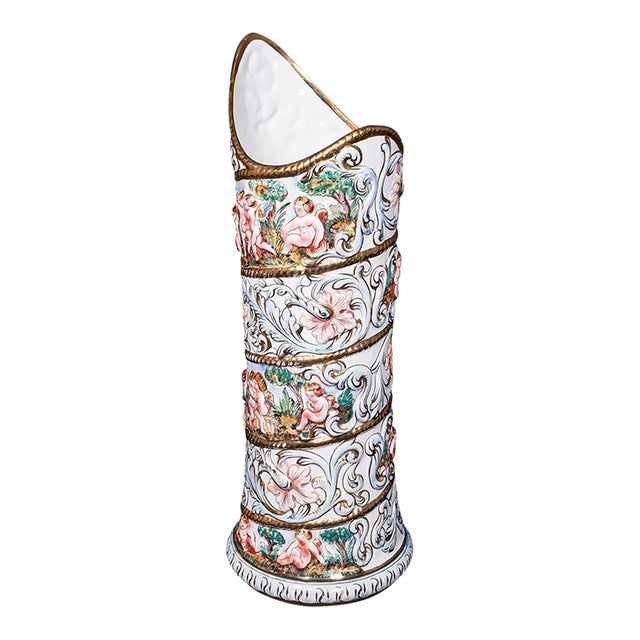 Tall Vintage Stick Stand, Italian, Ceramic, Umbrella Rack, Slimline Vase, c.1960 For Sale