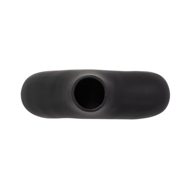 Kenneth Ludwig Chicago Beltram Black Modern Styled Ceramic Open Vase For Sale - Image 4 of 7