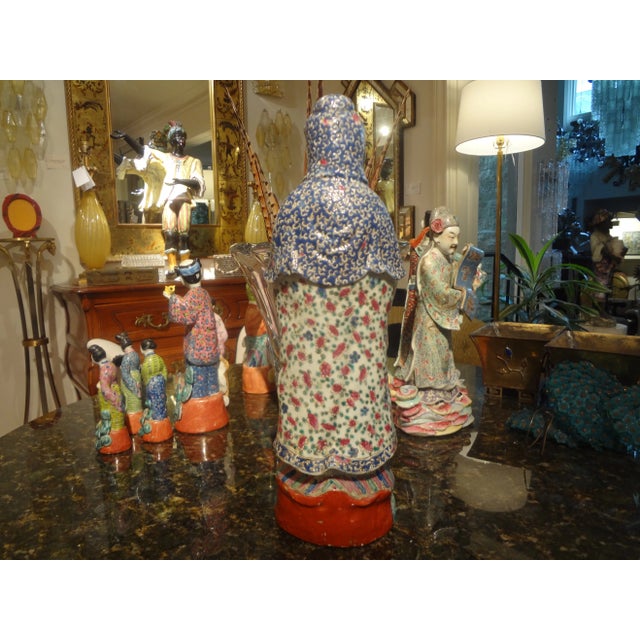 Late 19th or Early 20th Century Hand Decorated Chinese Porcelain Figure For Sale In Houston - Image 6 of 12