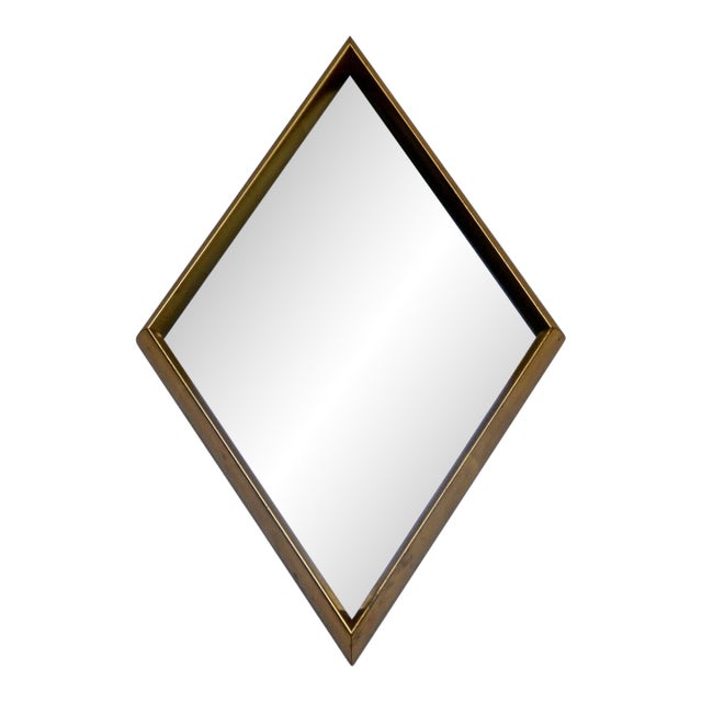 Mid Century Modern Hollywood Regency Gold Gilt Wall Mirror La Barge Diamond 60s For Sale