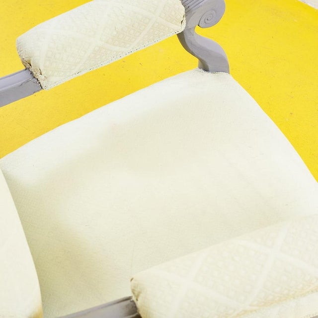 Vintage Armchair with Light Fabric For Sale - Image 4 of 11