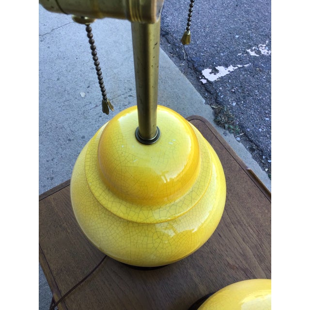 1960s Norman Perry Mid-Century Modern Yellow Table Lamps, Pair For Sale In Denver - Image 6 of 12