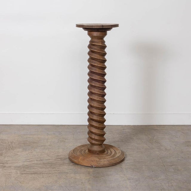 1940s French Carved Wood Pedestal Table For Sale In Los Angeles - Image 6 of 11