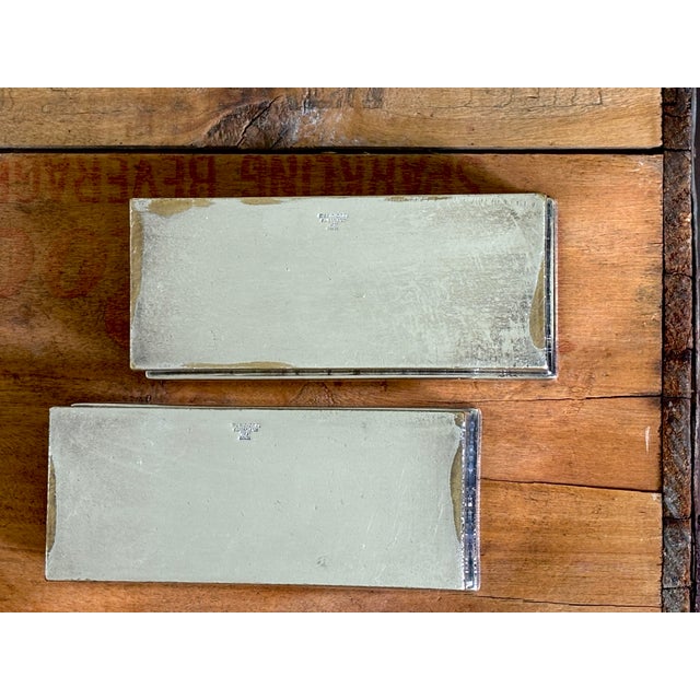 1970s Vintage Desk Trays Heavy Silver-Plated Brass “Pair” 1970s Brazilian Meridional For Sale - Image 5 of 9