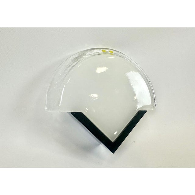 Black Wall Lamps with Murano Glass from Leucos, 1980s, Set of 3 For Sale - Image 8 of 18